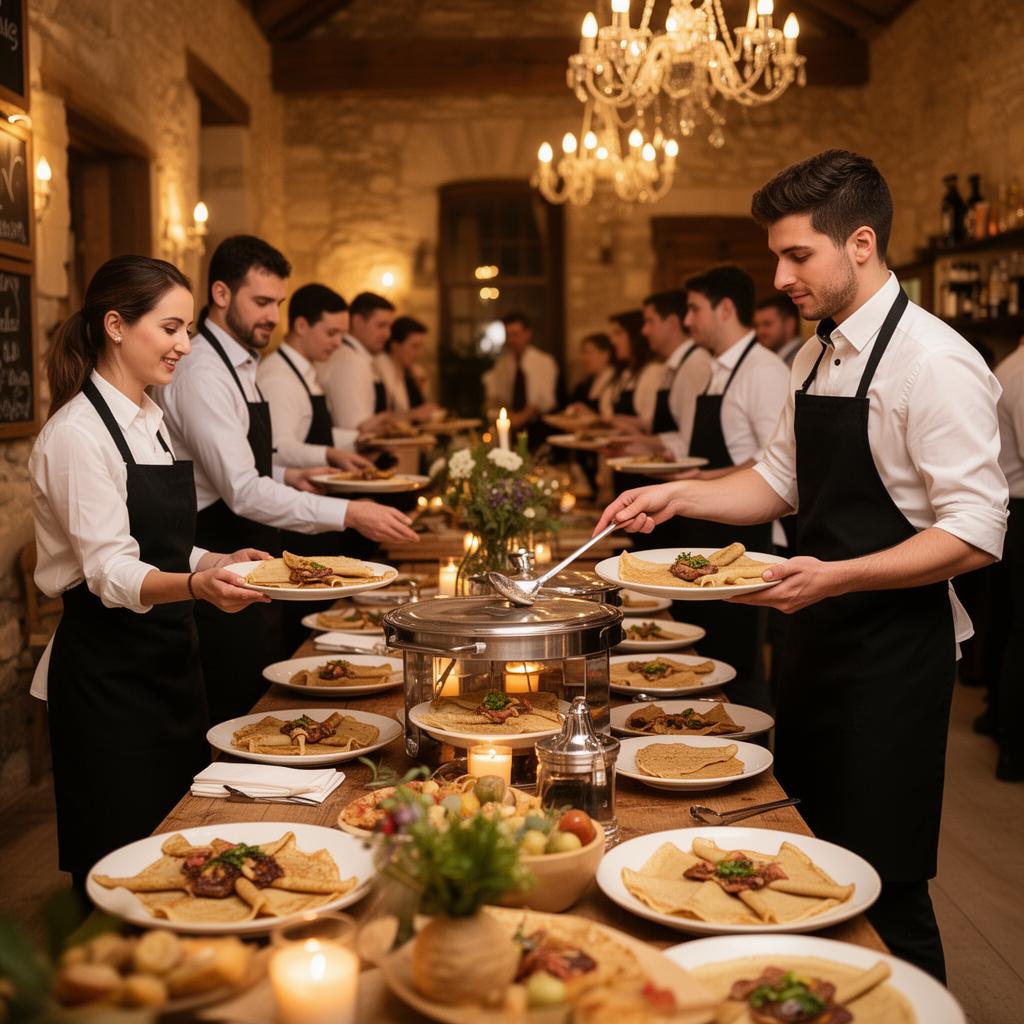 Buffet avec équipe